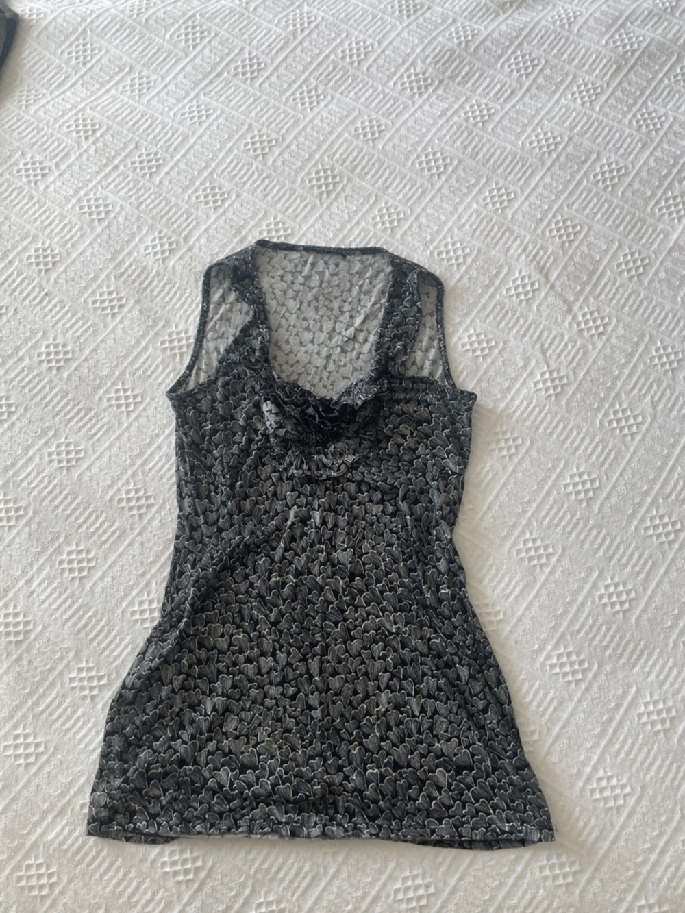 🖤5/$25 Elie Tahari Black Sheer Lace-Patterned Camisole